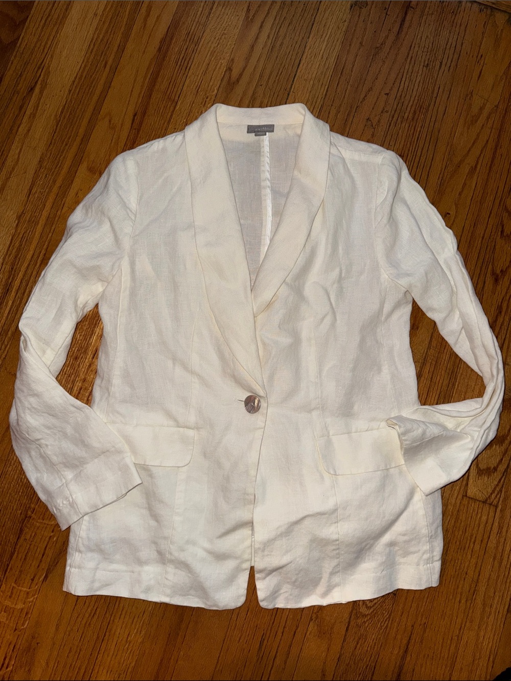 J Jill Women's Cream White Single-Button 100%Linen Blazer Petite XS - Picture 2 of 6